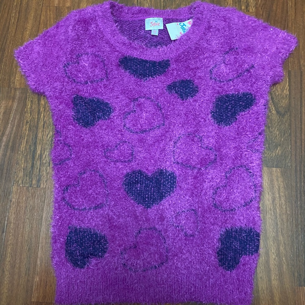 NWT Justice Girls fuzzy sweater